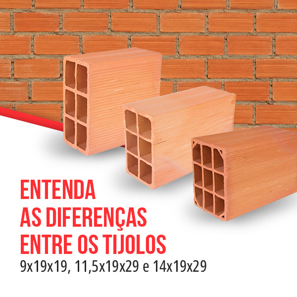 Bloco cerâmico 9x19x19, 11,5x19x29 e 14x19x29: entenda as diferenças