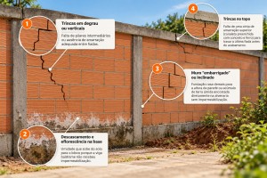 problemas em muros de tijolos